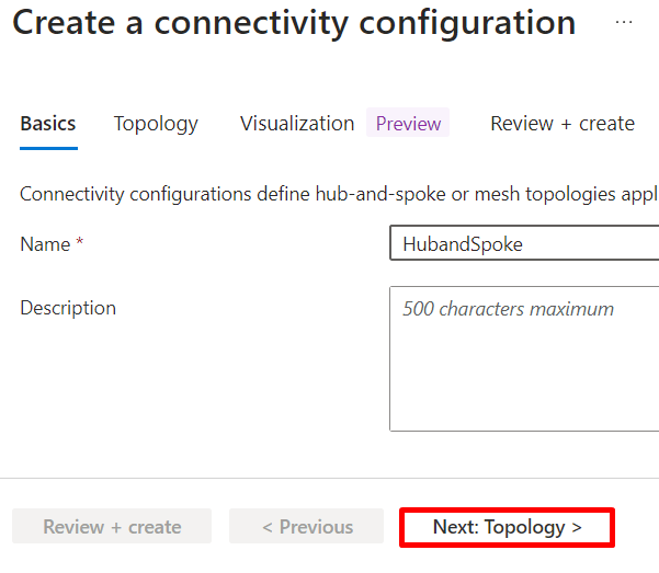 Create a Connectivity Configuration